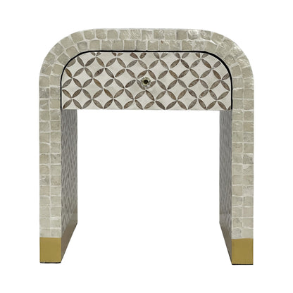 Eclipse Mother of Pearl Hand Inlay Bedside Table
