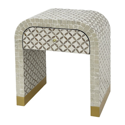 Eclipse Mother of Pearl Hand Inlay Bedside Table