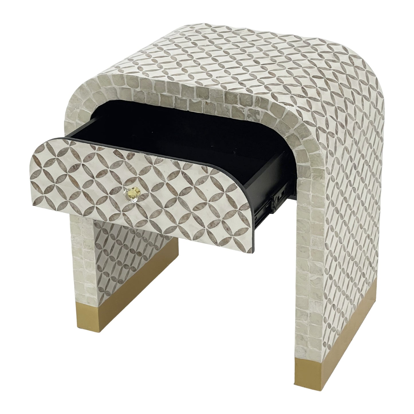 Eclipse Mother of Pearl Hand Inlay Bedside Table