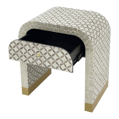 Eclipse Mother of Pearl Hand Inlay Bedside Table