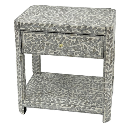 Pearl Floral Mother of Pearl Bedside Table