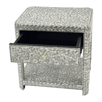 Pearl Floral Mother of Pearl Bedside Table