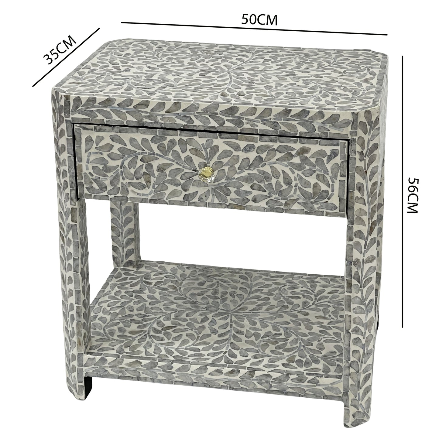 Pearl Floral Mother of Pearl Bedside Table