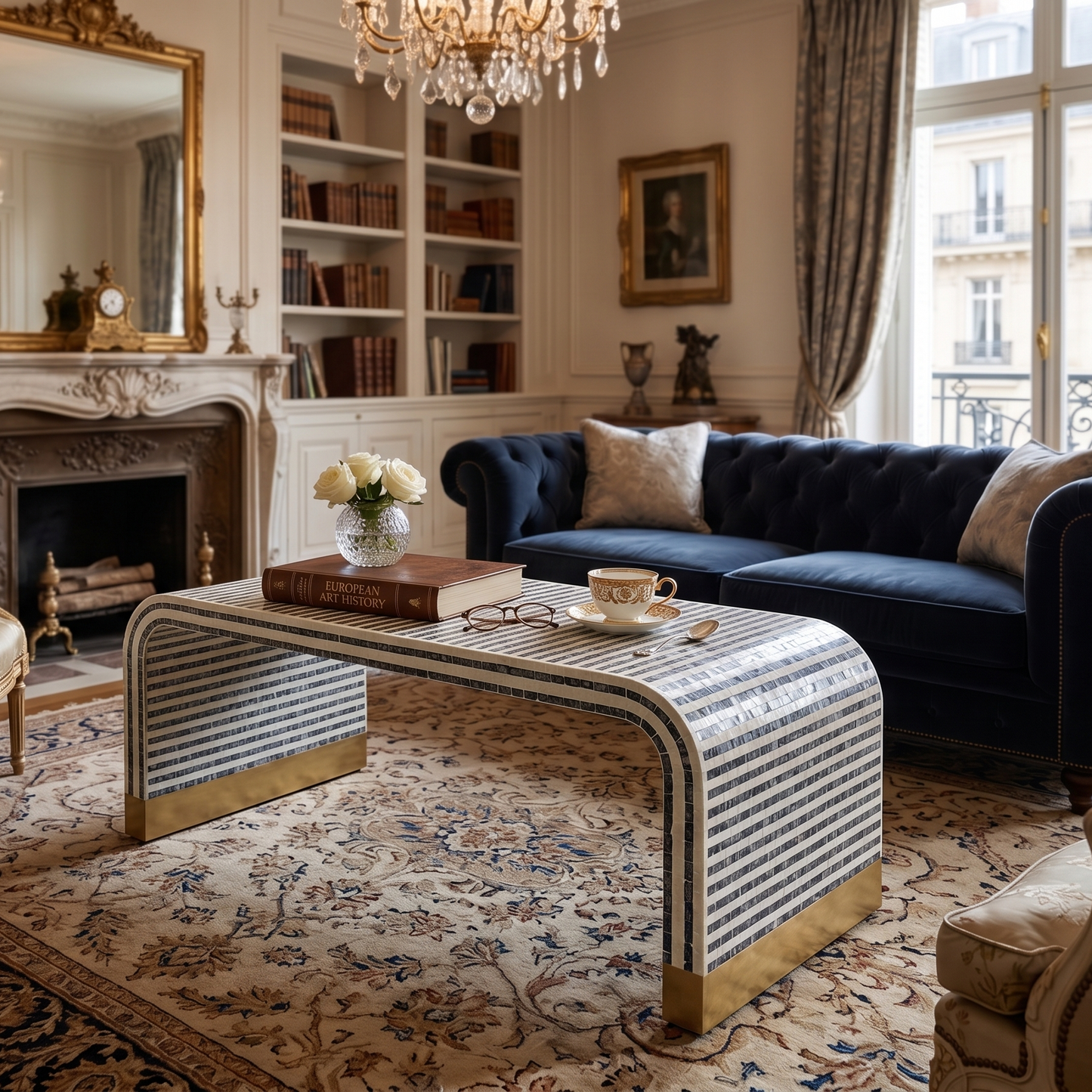 Pearl Crest Mother f Pearl Inlay Coffee Table