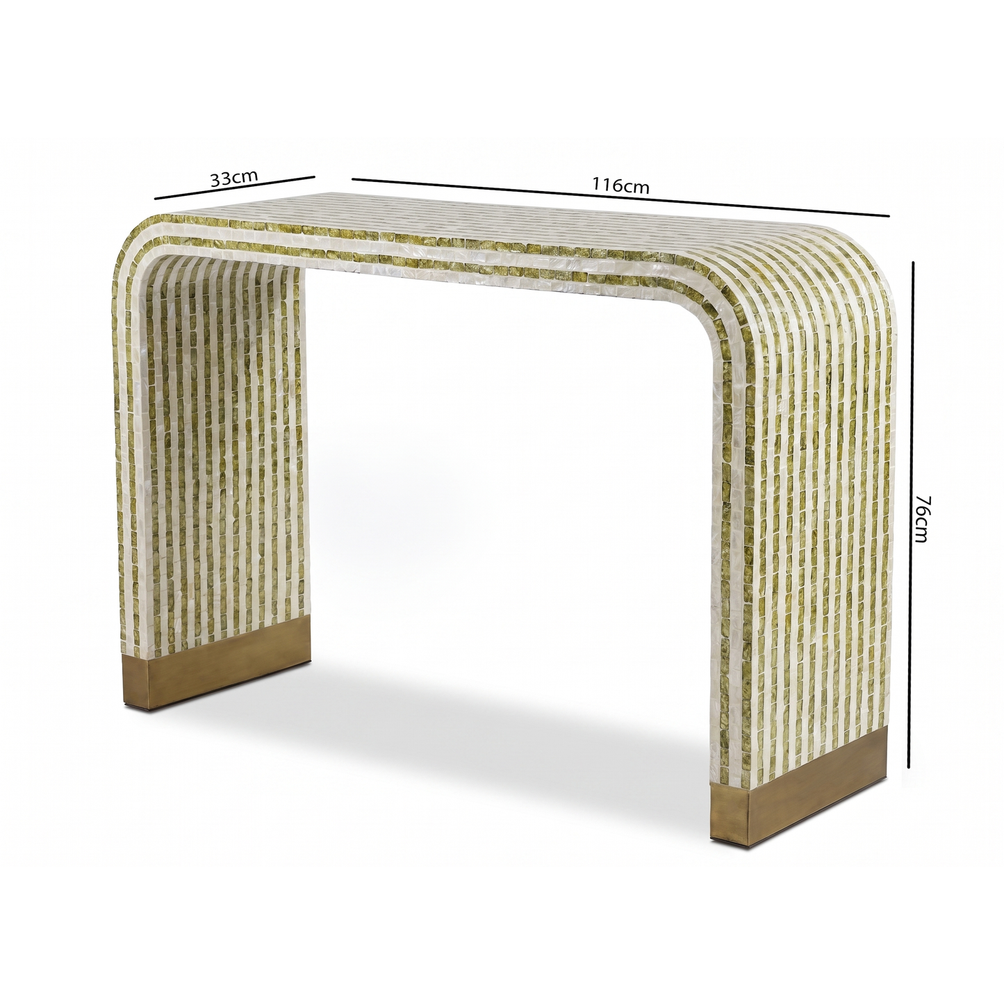 Contour Peak Mother of Pearl Hand Inlay Console