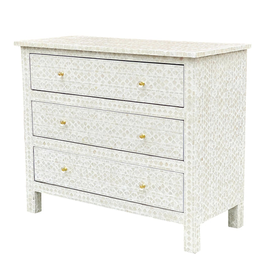Mother of Pearl Chest – Black & White Inlay Finish - decorstore