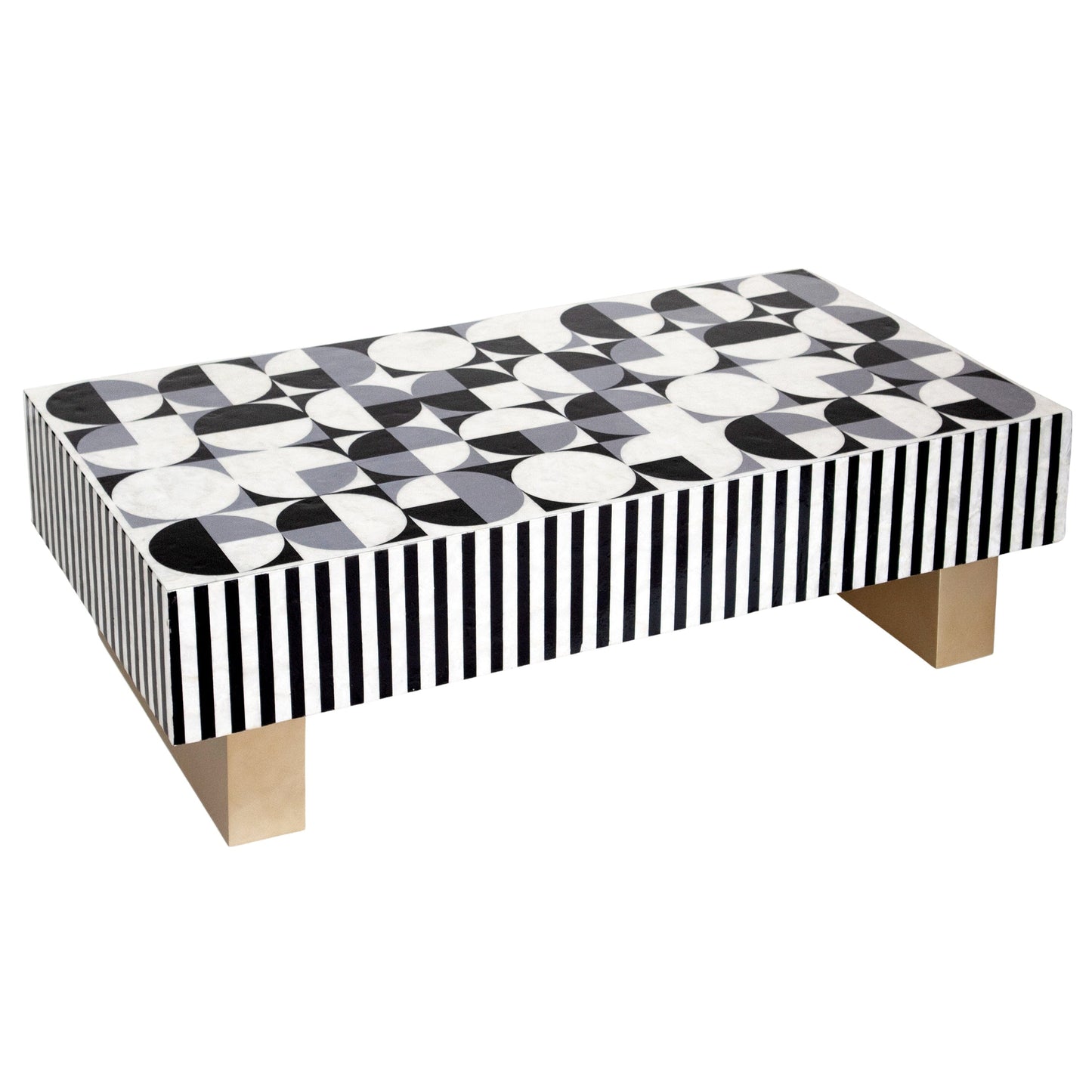 Mother of Pearl Hand Inlay Spectrum Coffee Table - decorstore