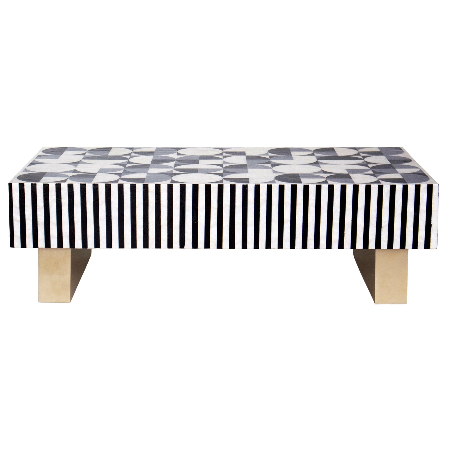 Mother of Pearl Hand Inlay Spectrum Coffee Table - decorstore
