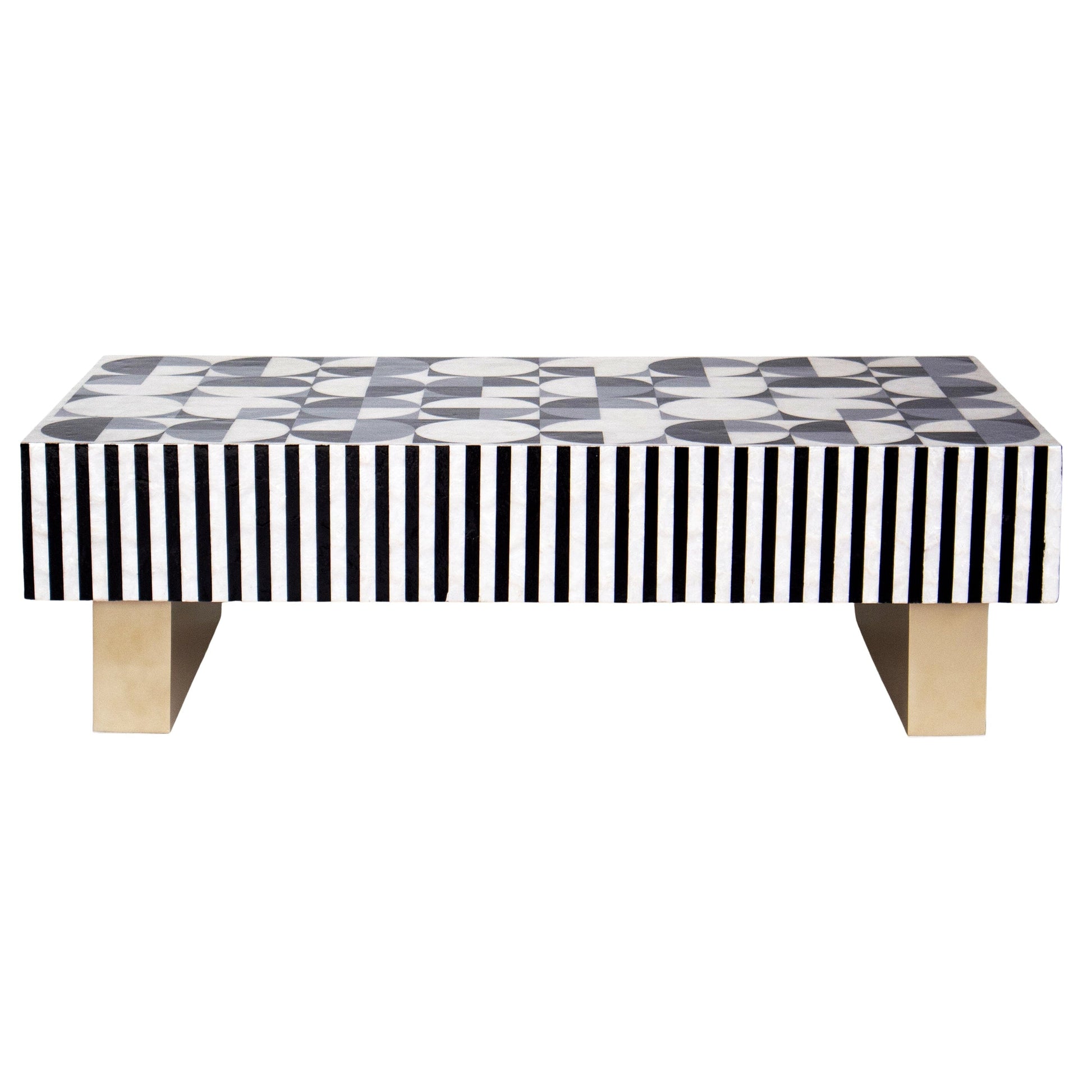 Mother of Pearl Hand Inlay Spectrum Coffee Table - decorstore
