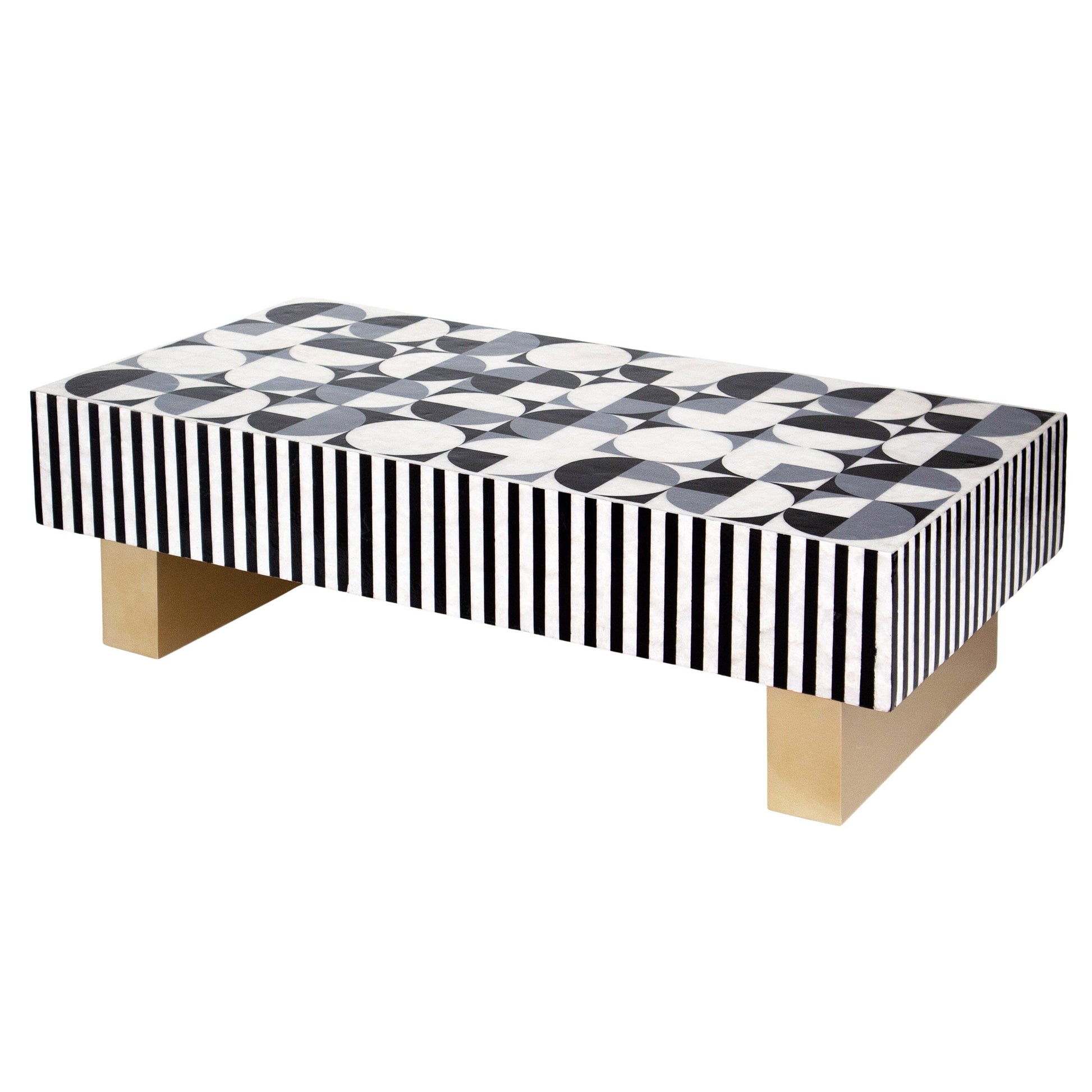 Mother of Pearl Hand Inlay Spectrum Coffee Table - decorstore