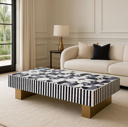Mother of Pearl Hand Inlay Spectrum Coffee Table - decorstore