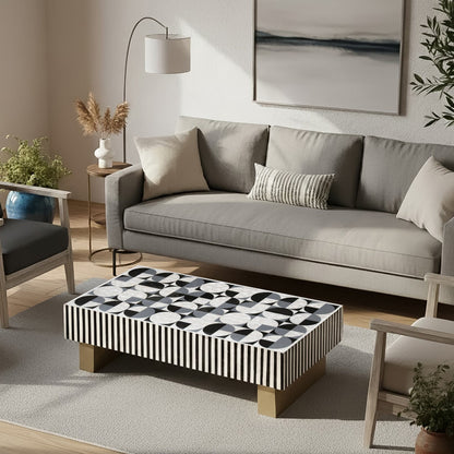 Mother of Pearl Hand Inlay Spectrum Coffee Table - decorstore