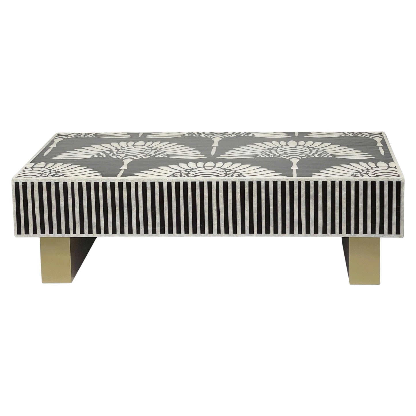 Mother of Pearl Hand Inlay Royal Lotus Coffee Table - decorstore