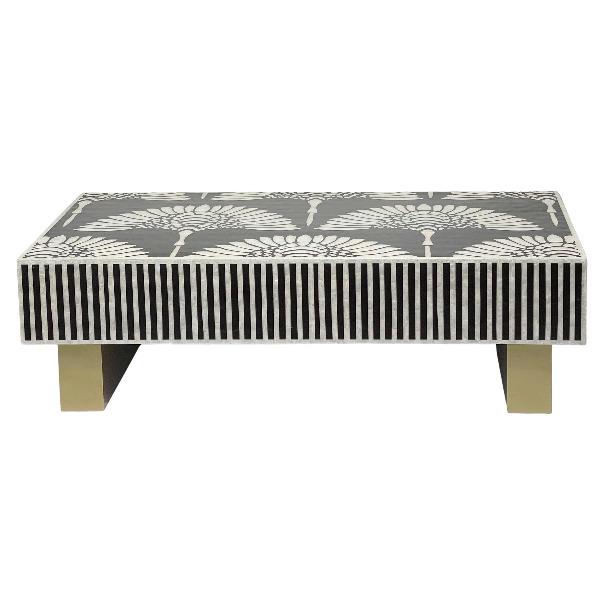 Mother of Pearl Hand Inlay Royal Lotus Coffee Table - decorstore