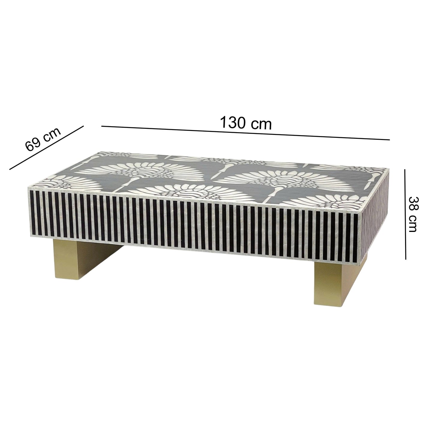 Mother of Pearl Hand Inlay Royal Lotus Coffee Table - decorstore