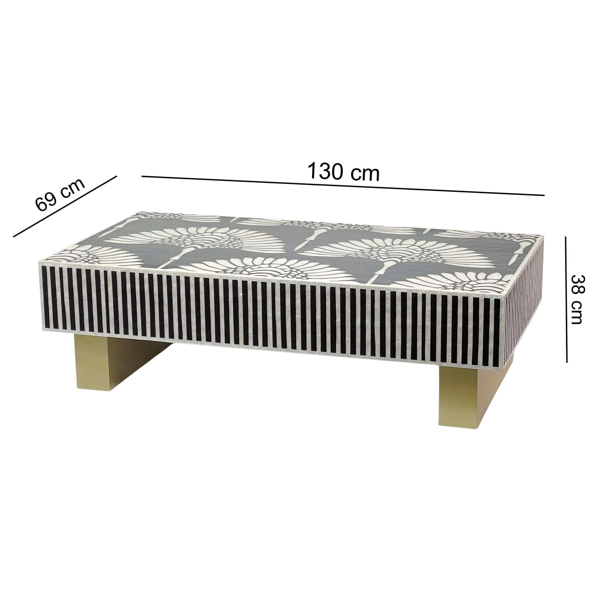 Mother of Pearl Hand Inlay Royal Lotus Coffee Table - decorstore