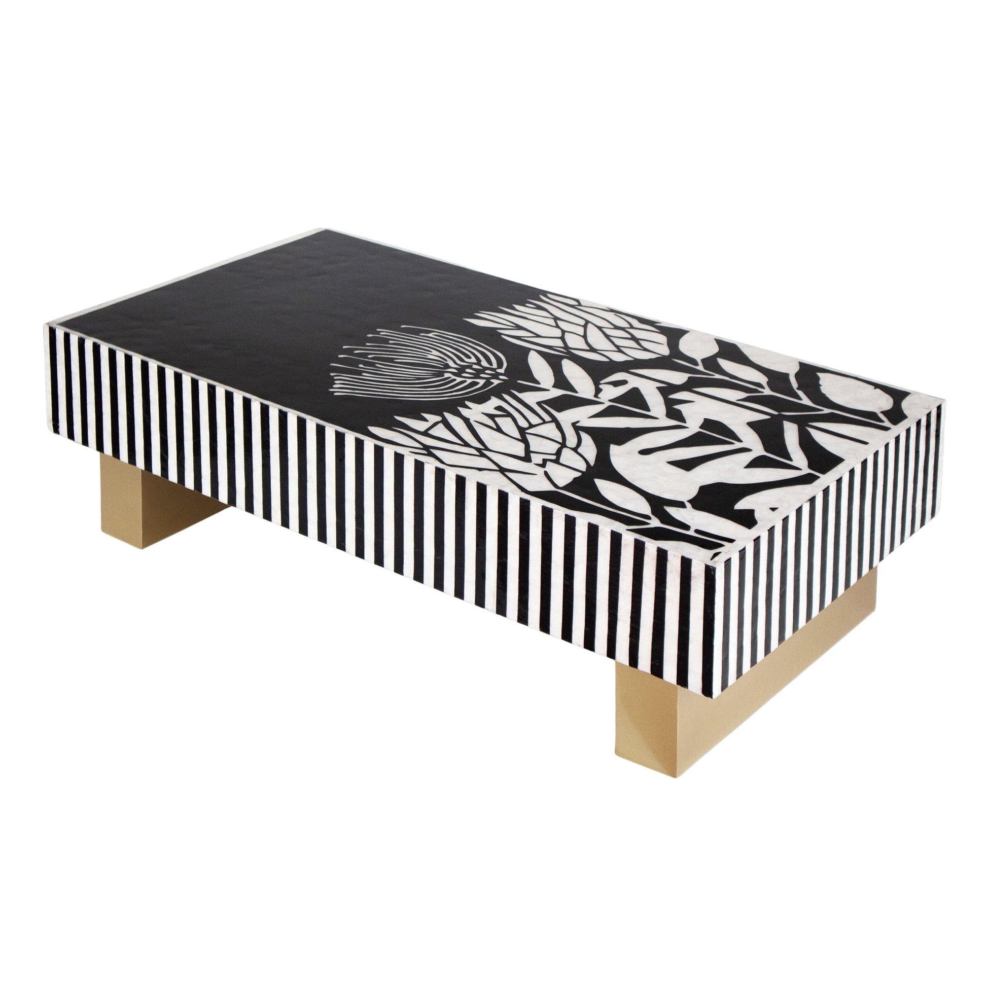 Mother of Pearl Hand Inlay Studio Helix Coffee Table - decorstore