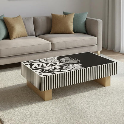 Mother of Pearl Hand Inlay Studio Helix Coffee Table - decorstore