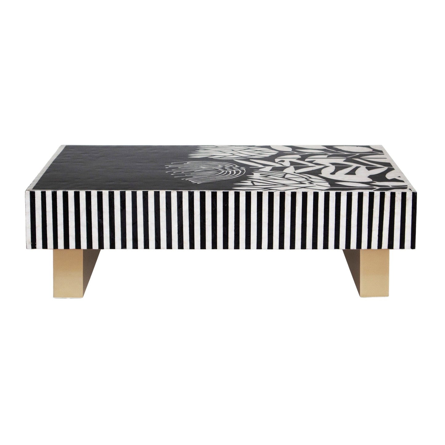 Mother of Pearl Hand Inlay Studio Helix Coffee Table - decorstore
