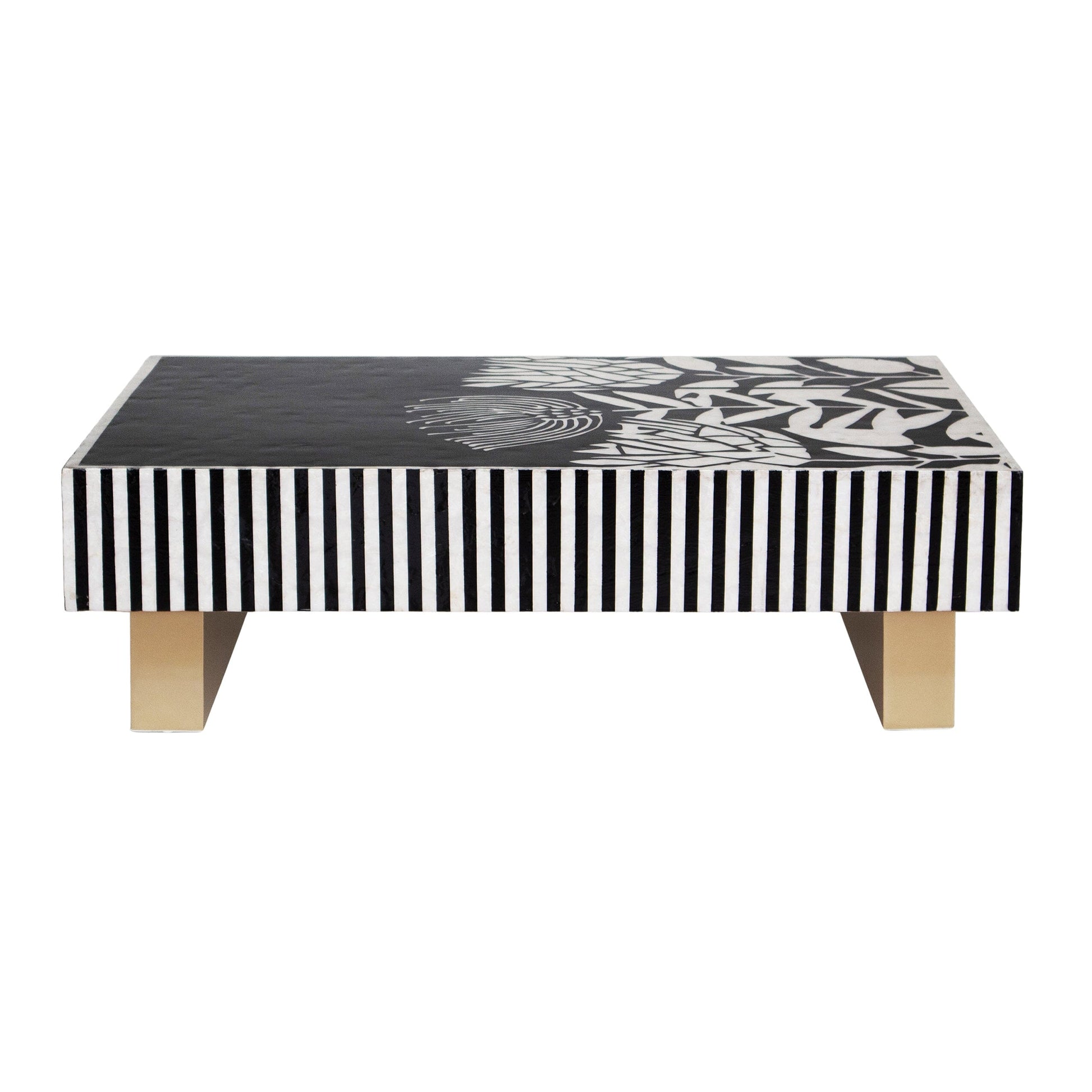 Mother of Pearl Hand Inlay Studio Helix Coffee Table - decorstore