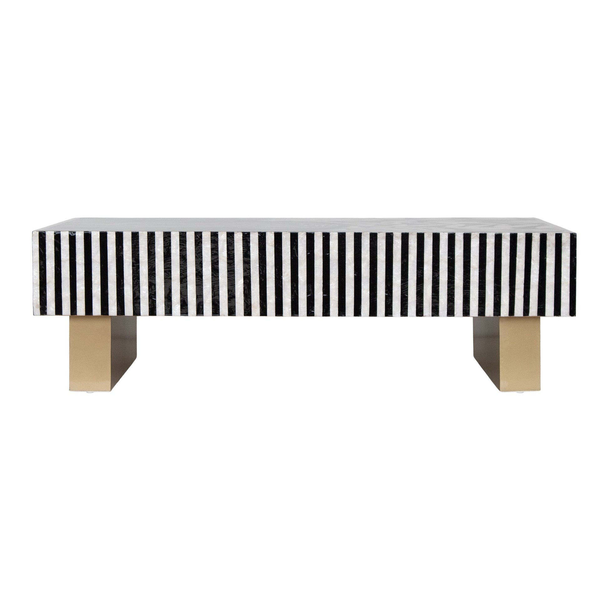 Mother of Pearl Hand Inlay Studio Helix Coffee Table - decorstore