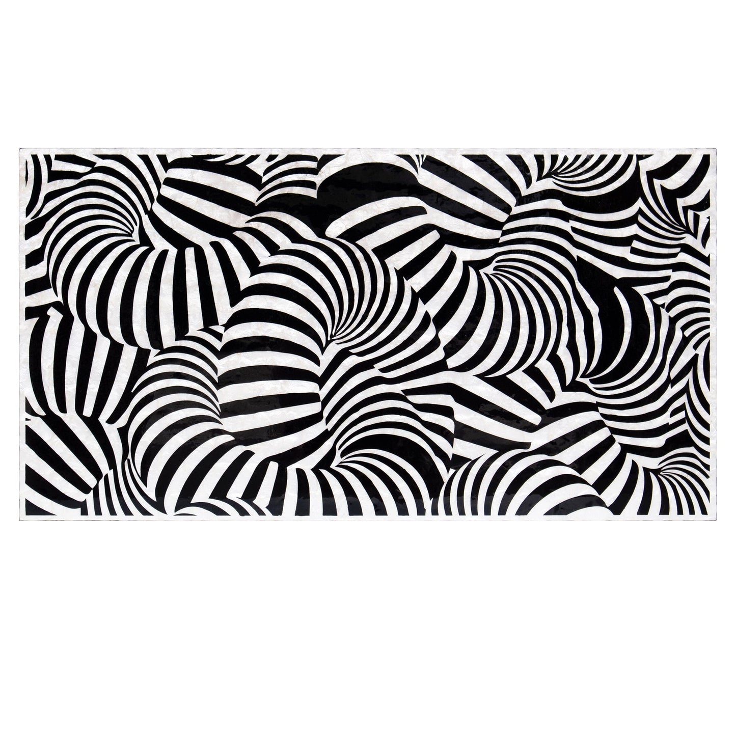 Mother of Pearl Hand Inlay Obsidian Swirl Coffee Table - decorstore