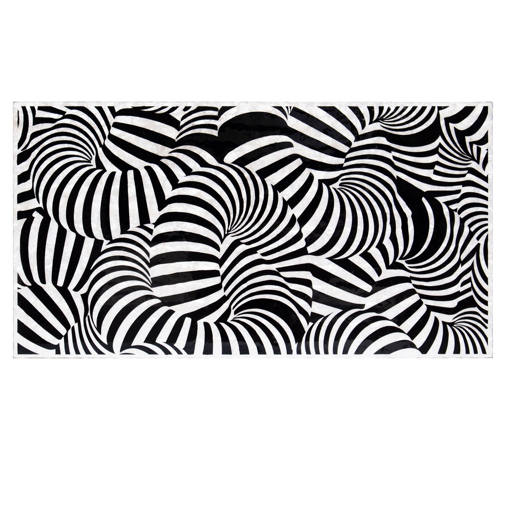 Mother of Pearl Hand Inlay Obsidian Swirl Coffee Table - decorstore