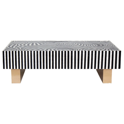 Mother of Pearl Hand Inlay Obsidian Swirl Coffee Table - decorstore