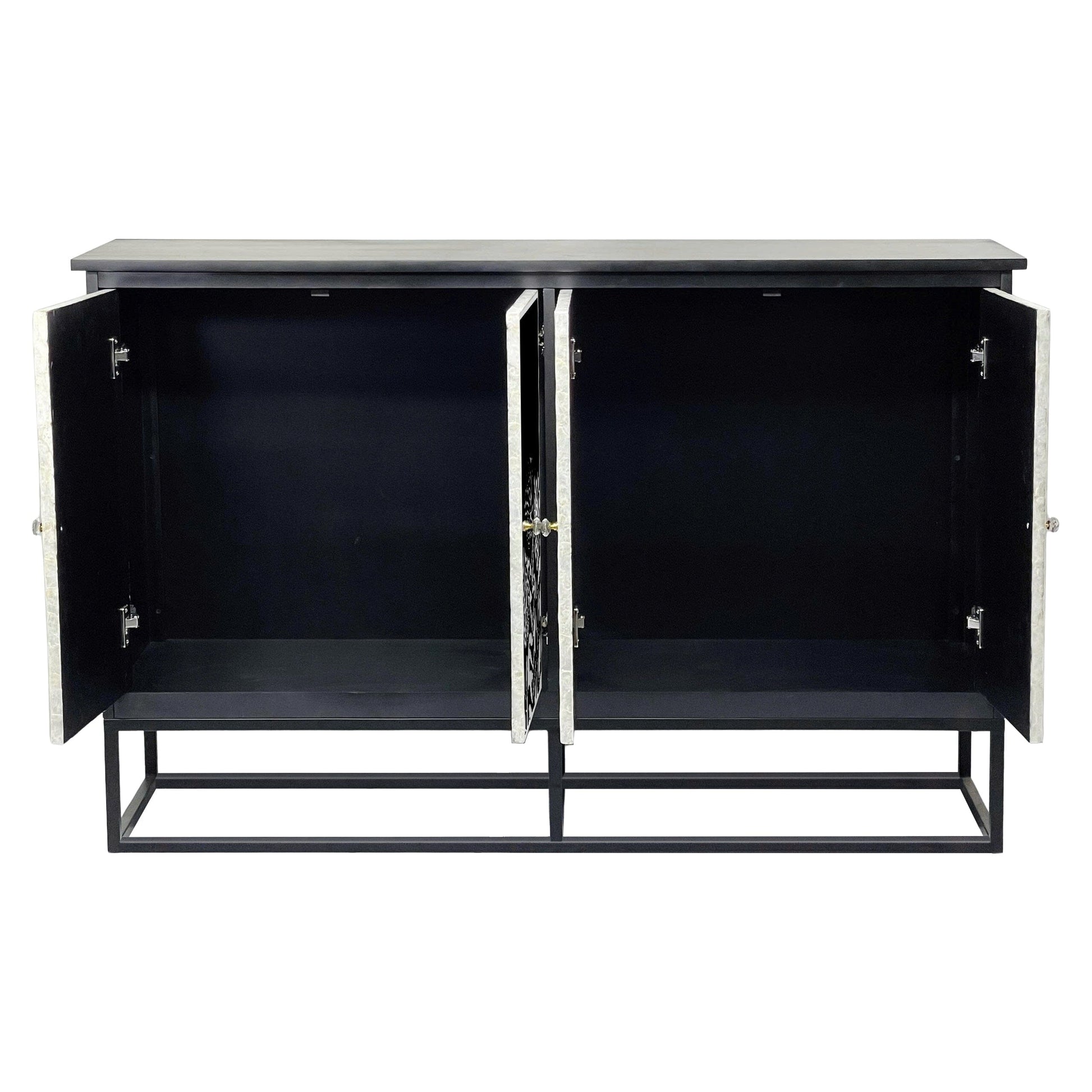 Mother of Pearl Hand Inlay Midnight Flora Sideboard - decorstore