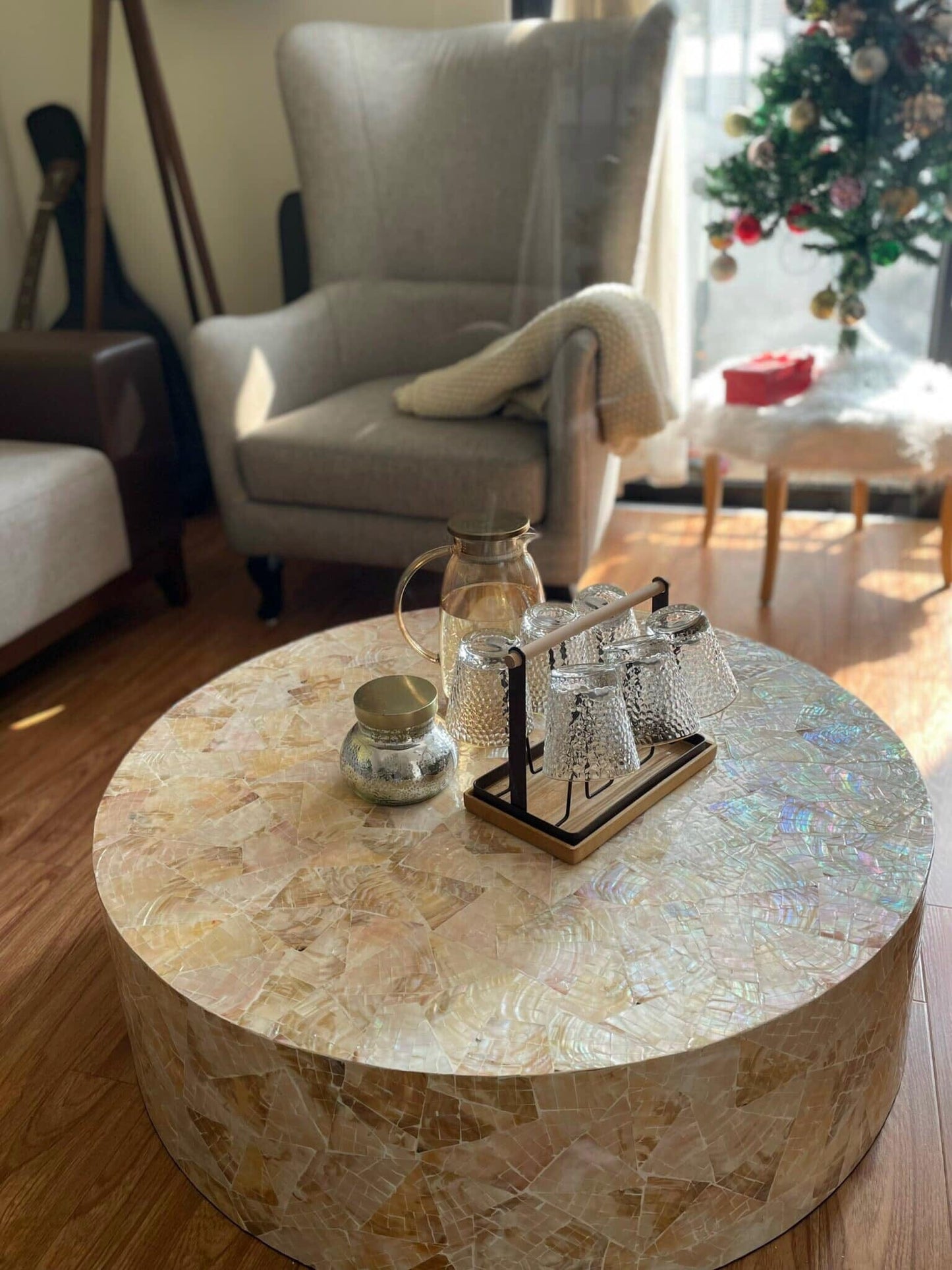 Snow Crest Mother of Pearl Coffee Table - decorstore