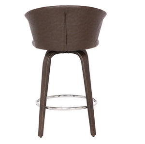 Delano Brown Faux Leather Kitchen Stool - decorstore