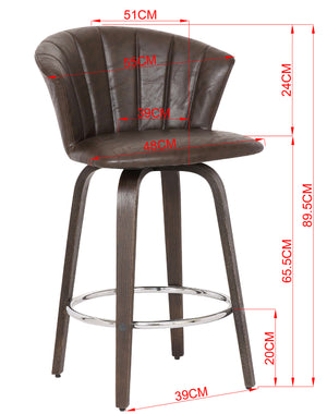 Delano Brown Faux Leather Kitchen Stool - decorstore