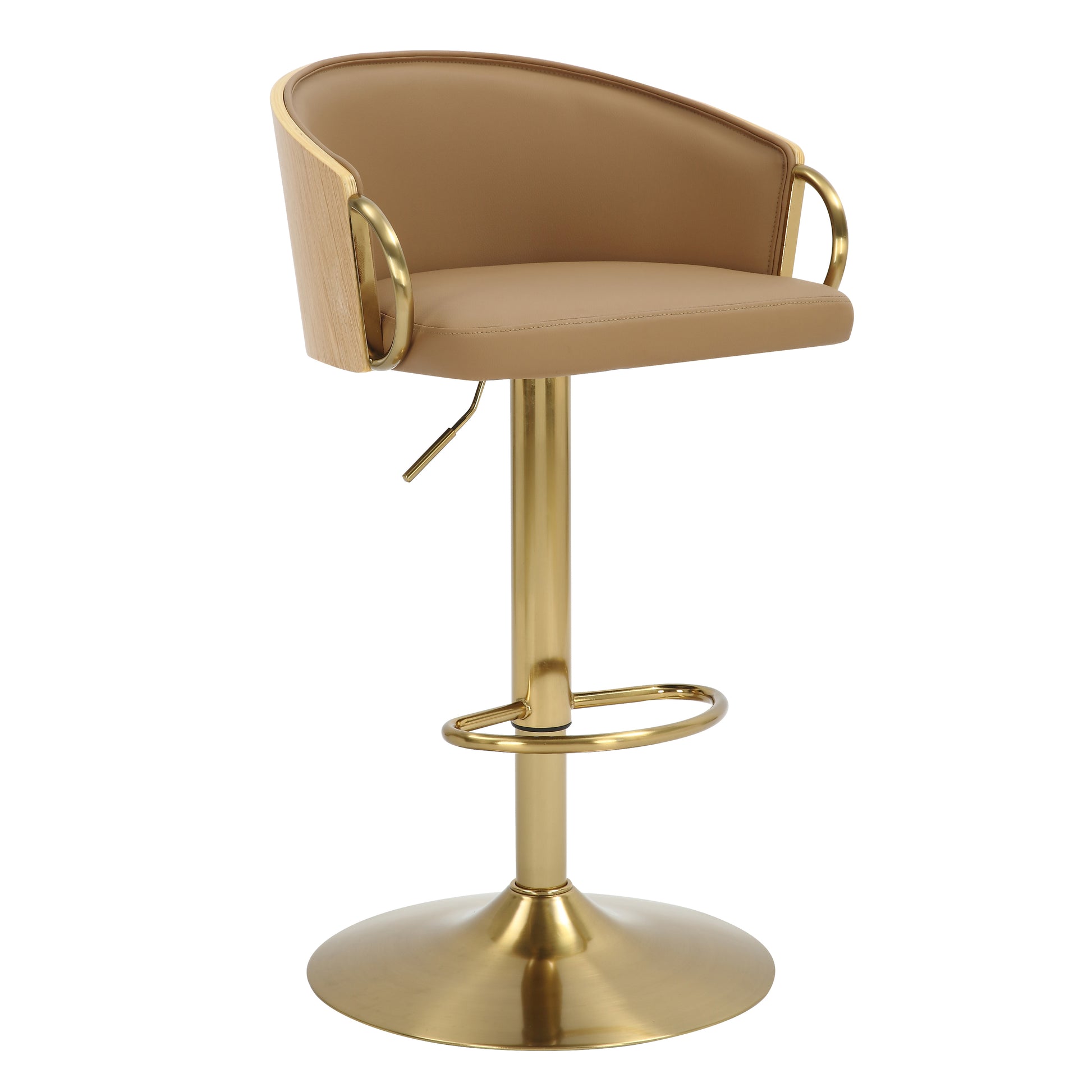 Evander Gold Gas Lift Bar Stool - decorstore