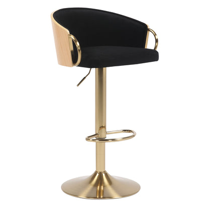 Midnight Gold Gas Lift Bar Stool - decorstore