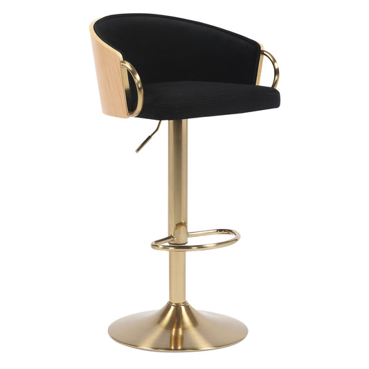 Midnight Gold Gas Lift Bar Stool - decorstore