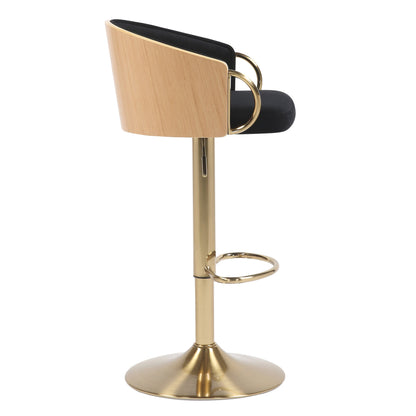 Midnight Gold Gas Lift Bar Stool - decorstore