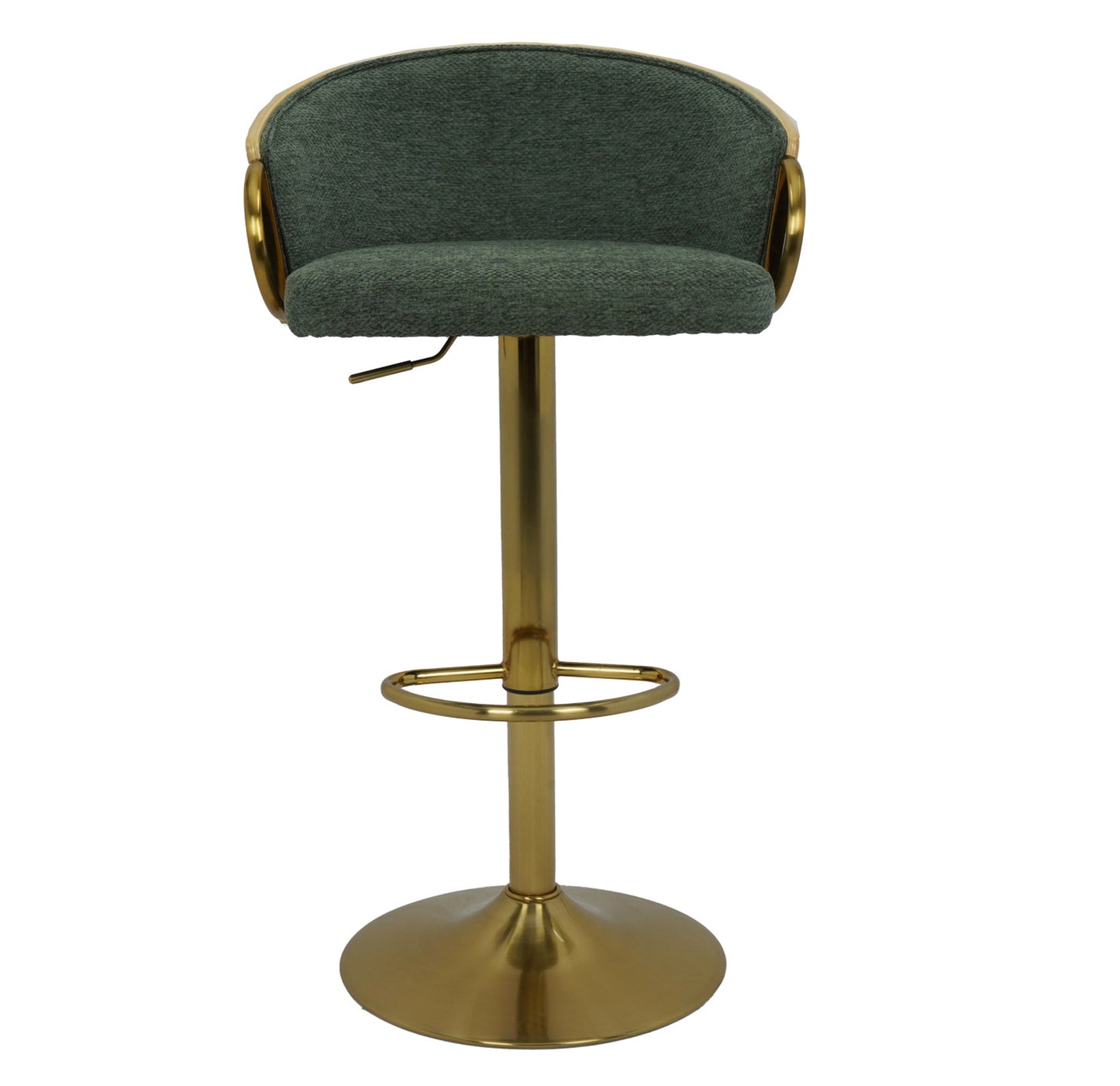 Luxury Green/Gold Accent Bar Stool
