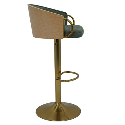 Luxury Green/Gold Accent Bar Stool