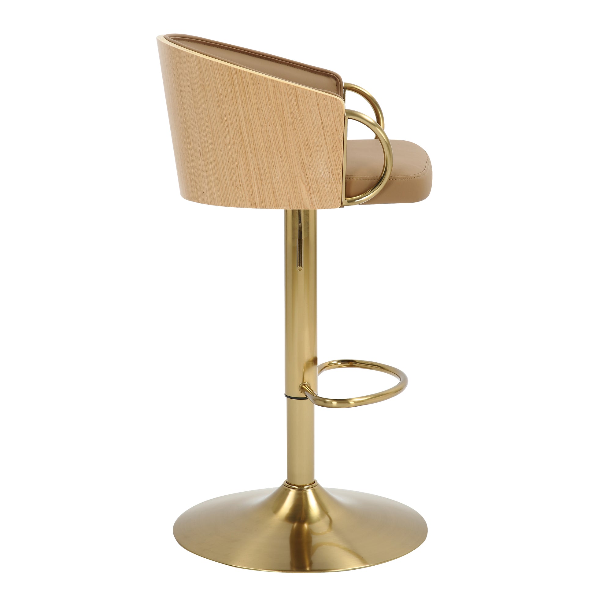 Evander Gold Gas Lift Bar Stool - decorstore