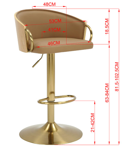 Evander Gold Gas Lift Bar Stool - decorstore