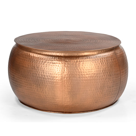 Bronze Look Drum Coffee Table - decorstore