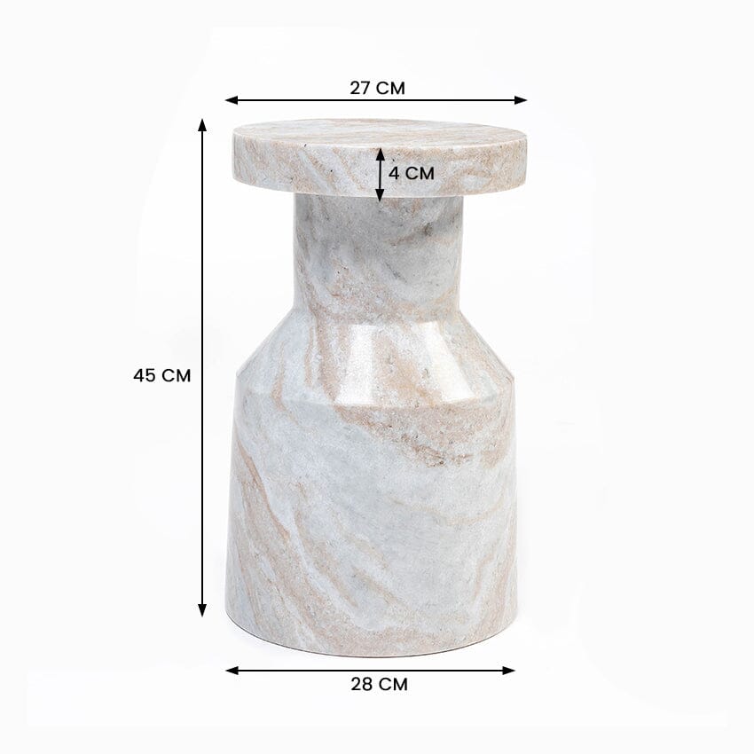 Haze Solid Marble Side Table - decorstore