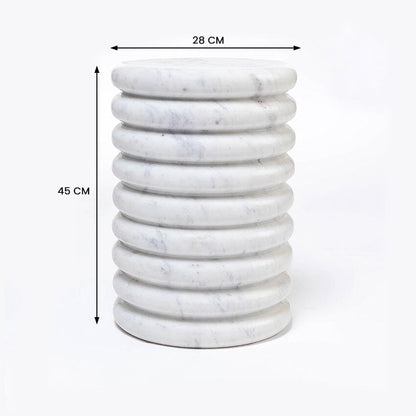 Apex Solid Marble Side Table - decorstore