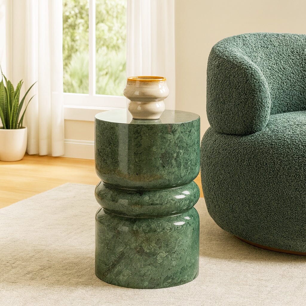 Crescent Solid Marble Side Table - decorstore