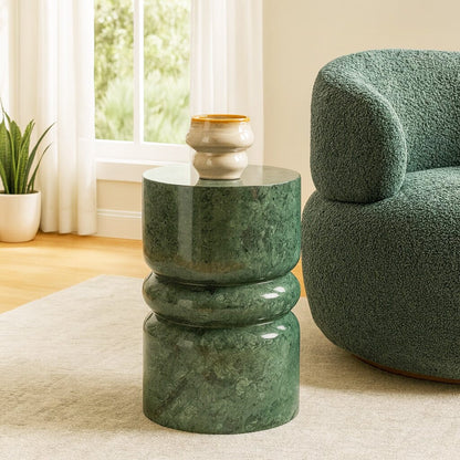 Crescent Solid Marble Side Table - decorstore