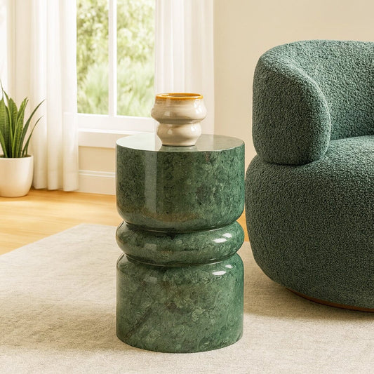 Crescent Solid Marble Side Table - decorstore