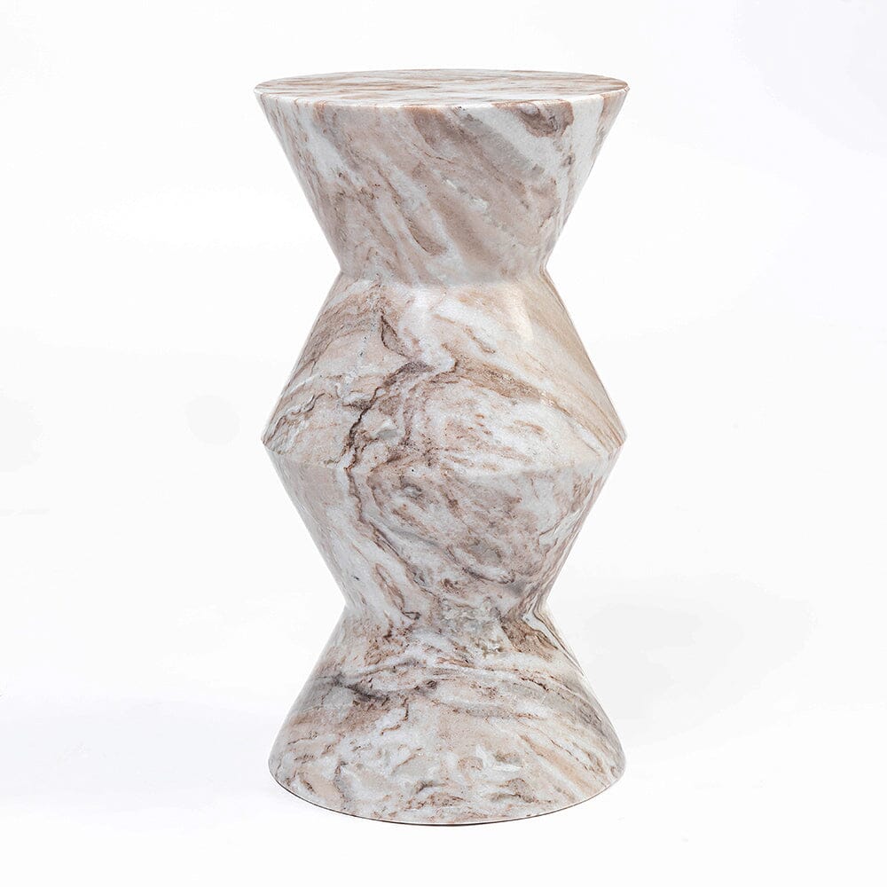 Toffee Vein Solid Marble Side Table - decorstore