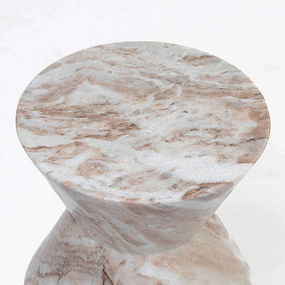 Toffee Vein Solid Marble Side Table - decorstore