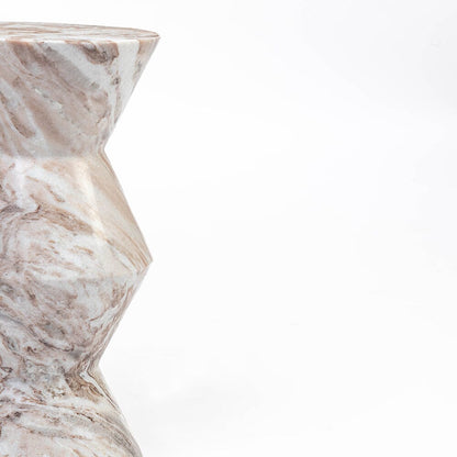 Toffee Vein Solid Marble Side Table - decorstore