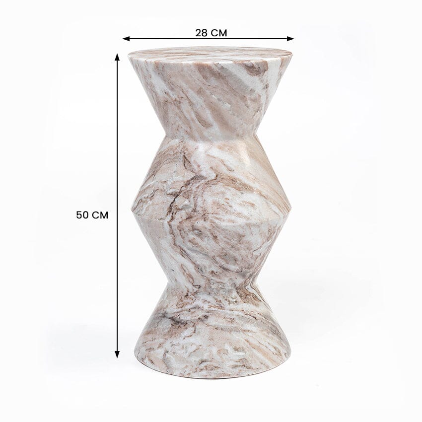 Toffee Vein Solid Marble Side Table - decorstore